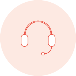 Headset Icon in orange to represent our product support